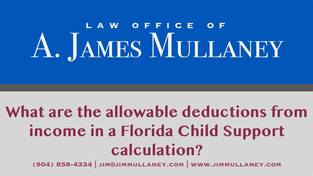 what are the allowable deductions from income in Florida child support calculation