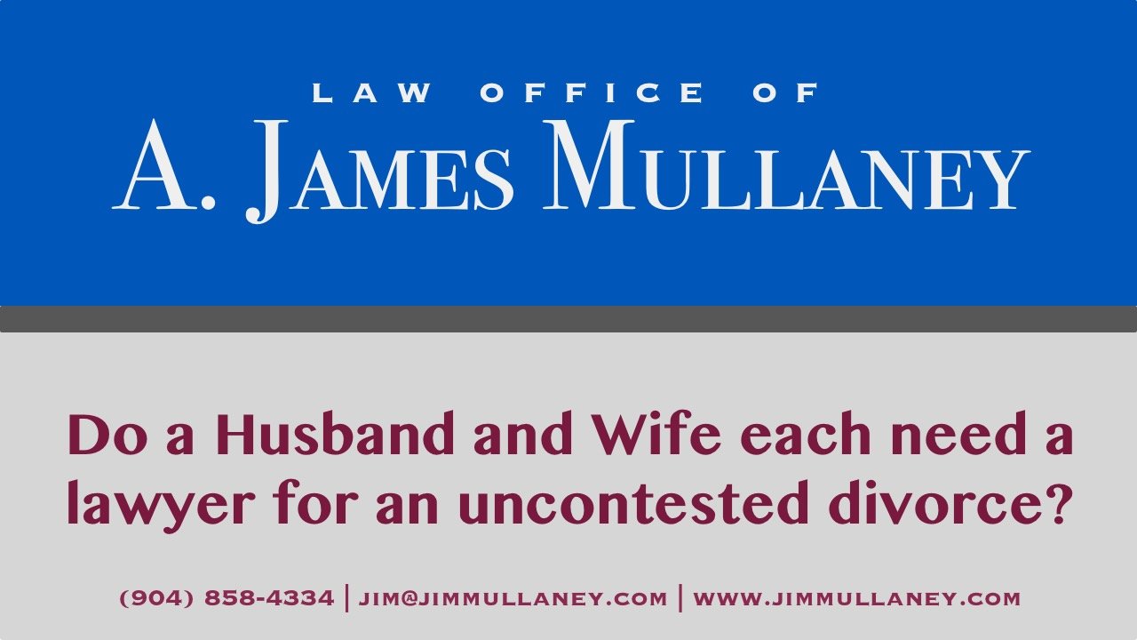 do husband and wife each need a lawyer for uncontested divorce