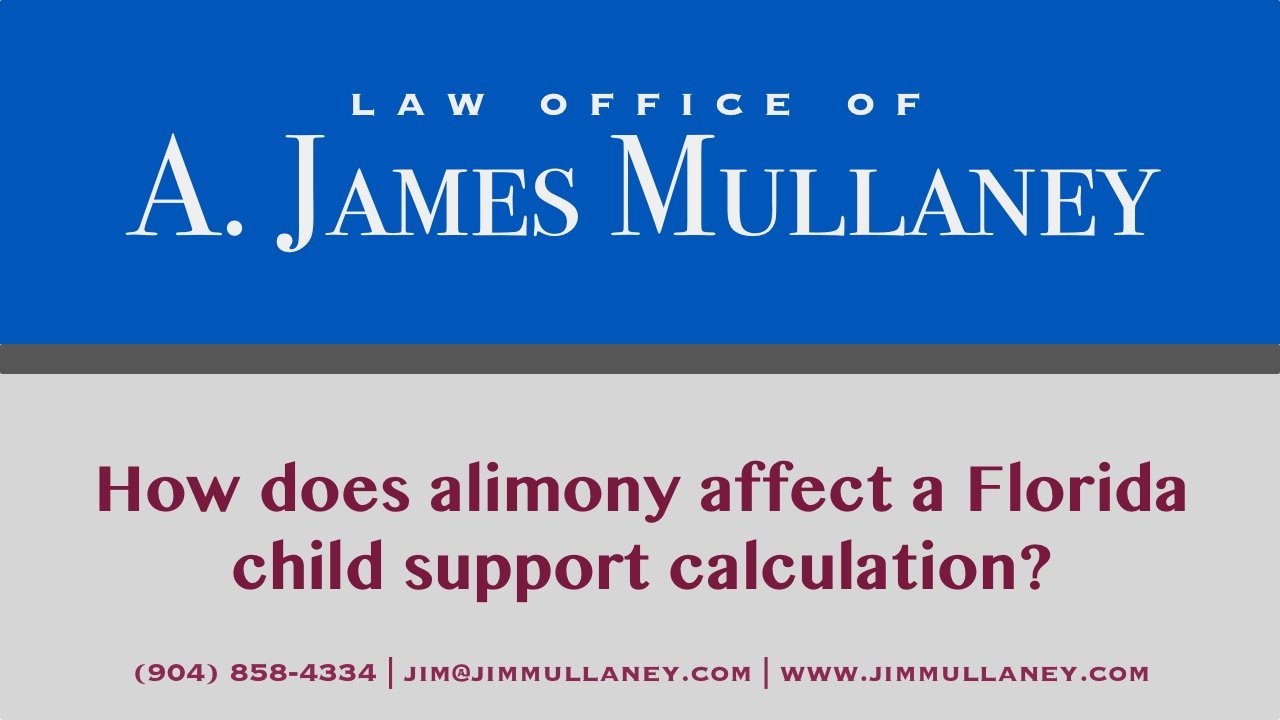how does alimony affect a florida child support calculation
