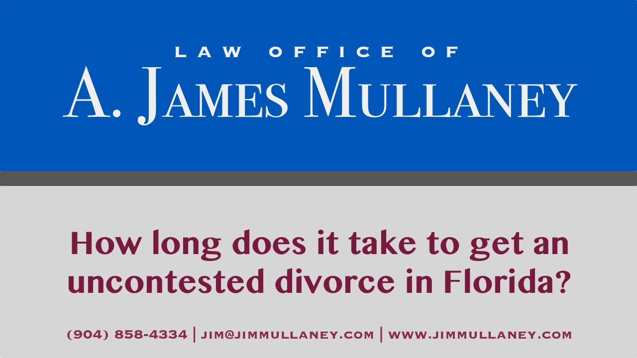 how long does it take to get an uncontested divorce in Florida