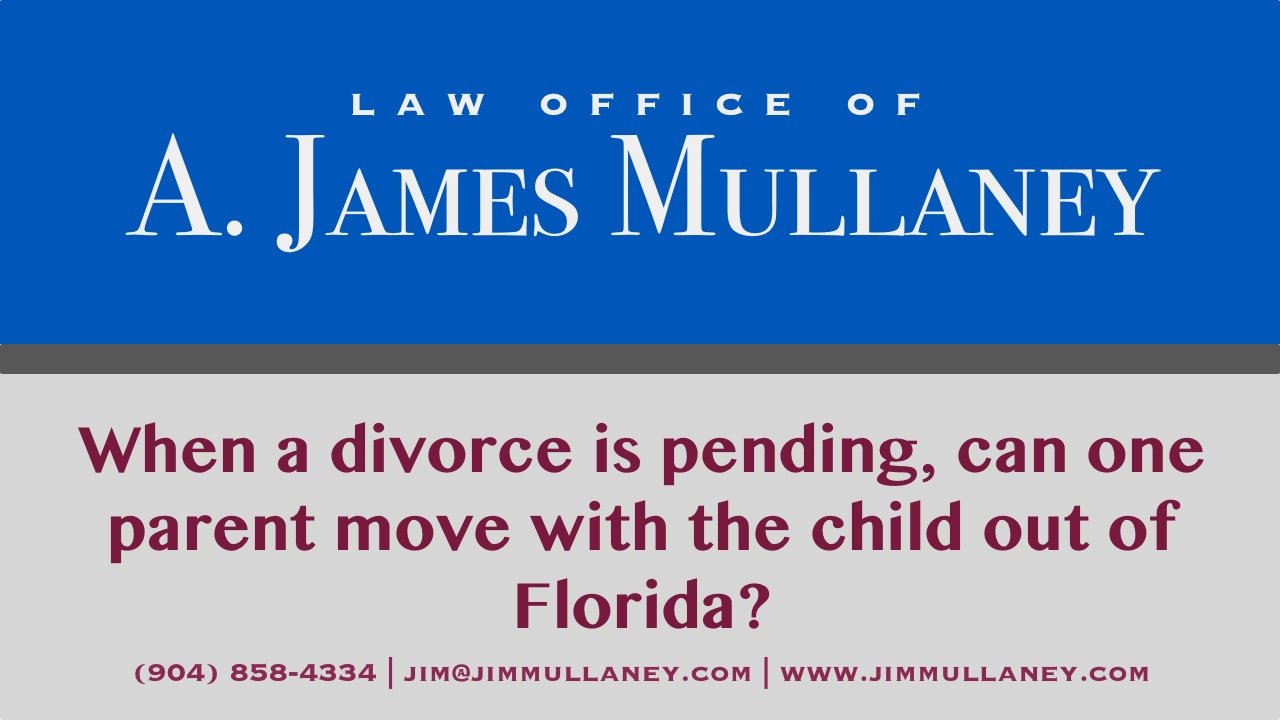 when a divorce is pending can one parent move with the child